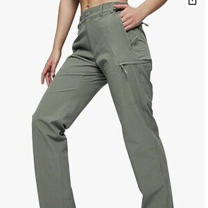 MIER Women's Quick Dry Cargo Pants Lightweight Tactical Hiking Pants in Sage